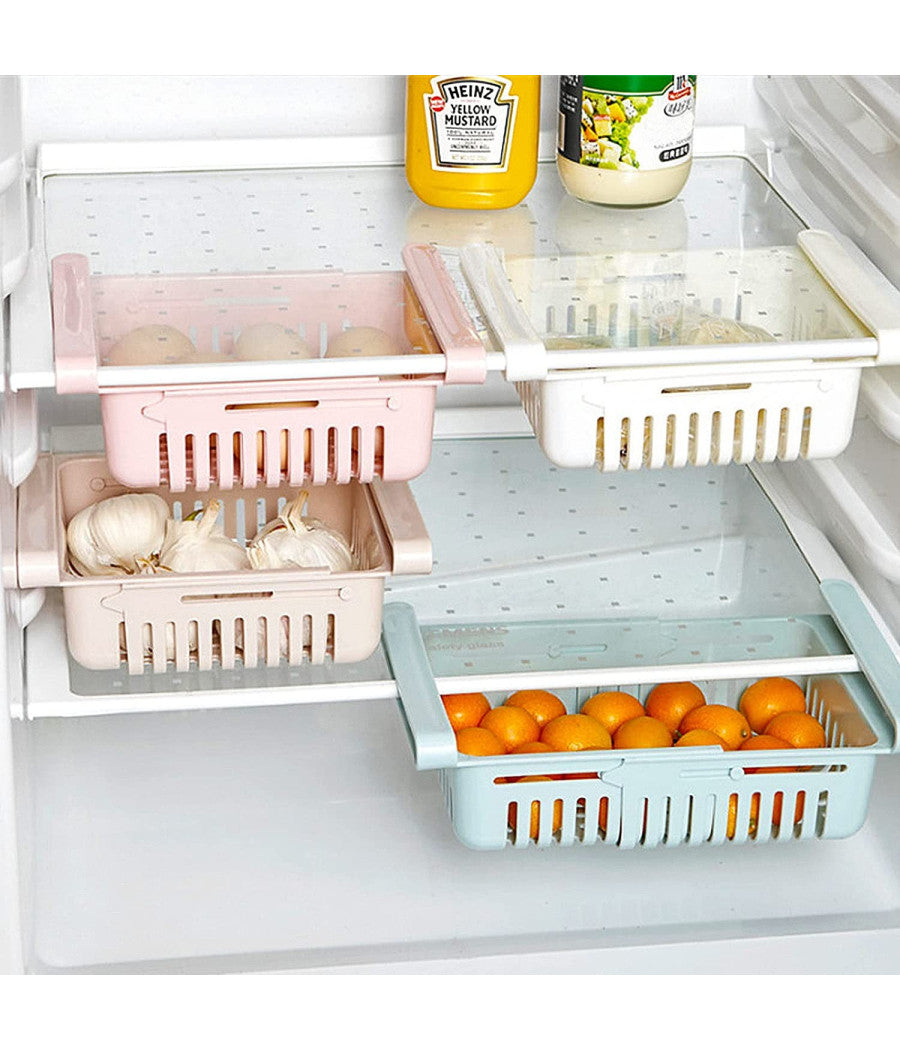 4pz Cassetto A Morsetti Per Frigorifero Facile Da Appendere Cestino Contenitore         