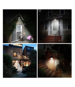 4pz Faretto Led Da Esterno Con Pannello Solare Sensore Movimento Crepuscolare         