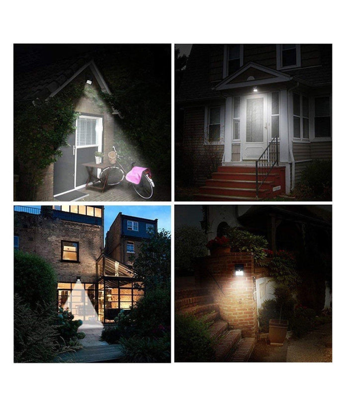4pz Faretto Led Da Esterno Con Pannello Solare Sensore Movimento Crepuscolare         