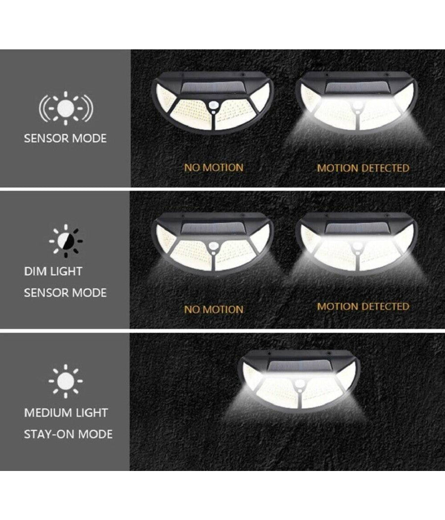 4pz Lampada Luce Faretto Faro Esterno Solare 102 Led Smd Sensore Movimento Ta005         
