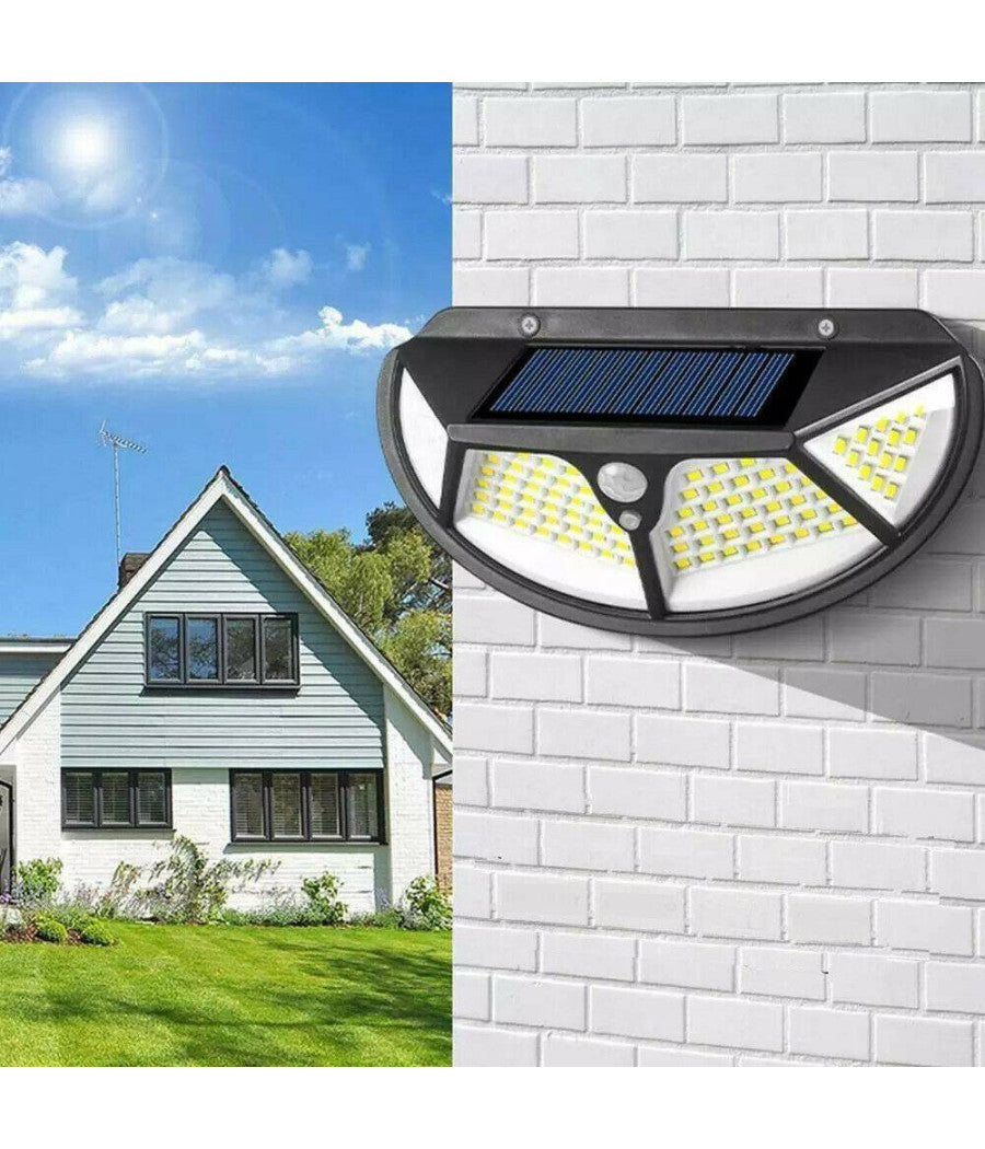 4pz Lampada Luce Faretto Faro Esterno Solare 102 Led Smd Sensore Movimento Ta005         