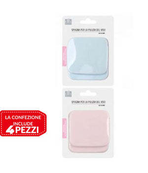 4pz Spugne Detergenti Per Pulizia Viso Make Up Dischetti Struccanti Rettangolari         