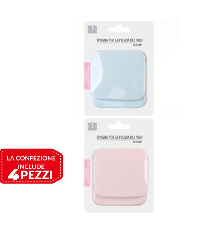 4pz Spugne Detergenti Per Pulizia Viso Make Up Dischetti Struccanti Rettangolari         