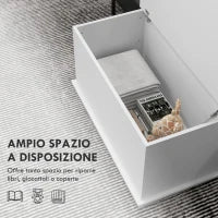 Panca Contenitore Multiuso in Legno per Camera e Ingresso, 80x40x40 cm, Bianco