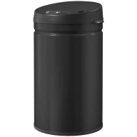 Bidone della Spazzatura da Cucina Automatico 30 L Sensore Infrarossi Chiusura Automatica Antimacchie Acciaio Inox, 32x30.5x51 cm, Nero