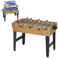 Tavolo da Gioco 13 in 1 con Calciobalilla, Ping Pong, Air Hockey, Biliardo, Scacchi e Altri, Noce