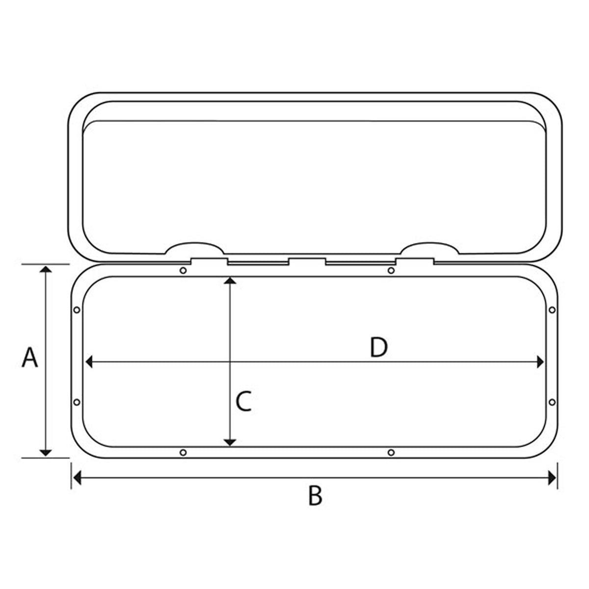 Sportello calpestabile per barca impermeabile nautica bianco abs con fori all'interno per 2 retine