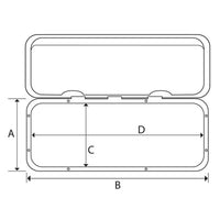 Sportello calpestabile per barca impermeabile nautica bianco abs con fori all'interno per 2 retine