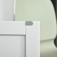 Carrello da Cucina Multiuso in Legno con 2 Cassetti, 3 Antine e 4 Ruote 121x46x91cm - Bianco