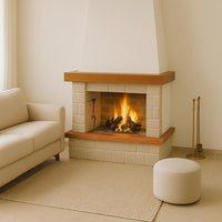 Camino legna prefabbricato refrattario con focolare aperto qr70ref riscaldamento