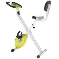 Cyclette Pieghevole da Fitness in Acciaio, Cyclette Magnetica Pieghevole da Casa con Altezza Regolabile, Resistenza Magnetica a 8 Livelli, Schermo LCD, 43x97x109cm, Giallo
