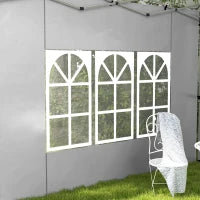 Set di 2 Pannelli Laterali per Gazebo da 3 x 3 m/3 x 4 m, Pannello per Gazebo con Finestra, 295 x 195 cm, Grigio Chiaro