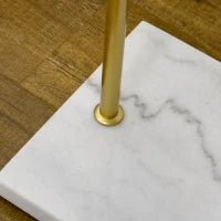 Appendiabiti da Ingresso, Camera da Letto e Soggiorno in Metallo e Marmo, 35x25x152 cm, Oro e Bianco