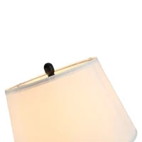 Set 3 Pezzi: 1 Lampada da Terra e 2 Lampade da Tavolo in Metallo, Design Vintage, Lampadine E27, Nero e Bianco