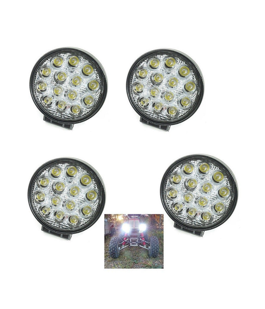 4x 42w Led Luce Faro Lampada Da Lavoro Faretto Auto Barca Camion Klw Suv 12v 24v         