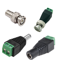 4x Connettori Adattatori 12v Balun Bnc Jack Rca Per Dvr Sorveglianza Telecamere         