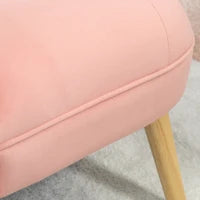 Sedia Moderna per Soggiorno e Sala da Pranzo con Seduta Imbottita e Tessuto Vellutato, 60x66x79 cm, Rosa