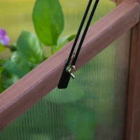 Mini Serra da Giardino Rialzata in Legno e Policarbonato con Tetto Apribile, 90x50x93cm