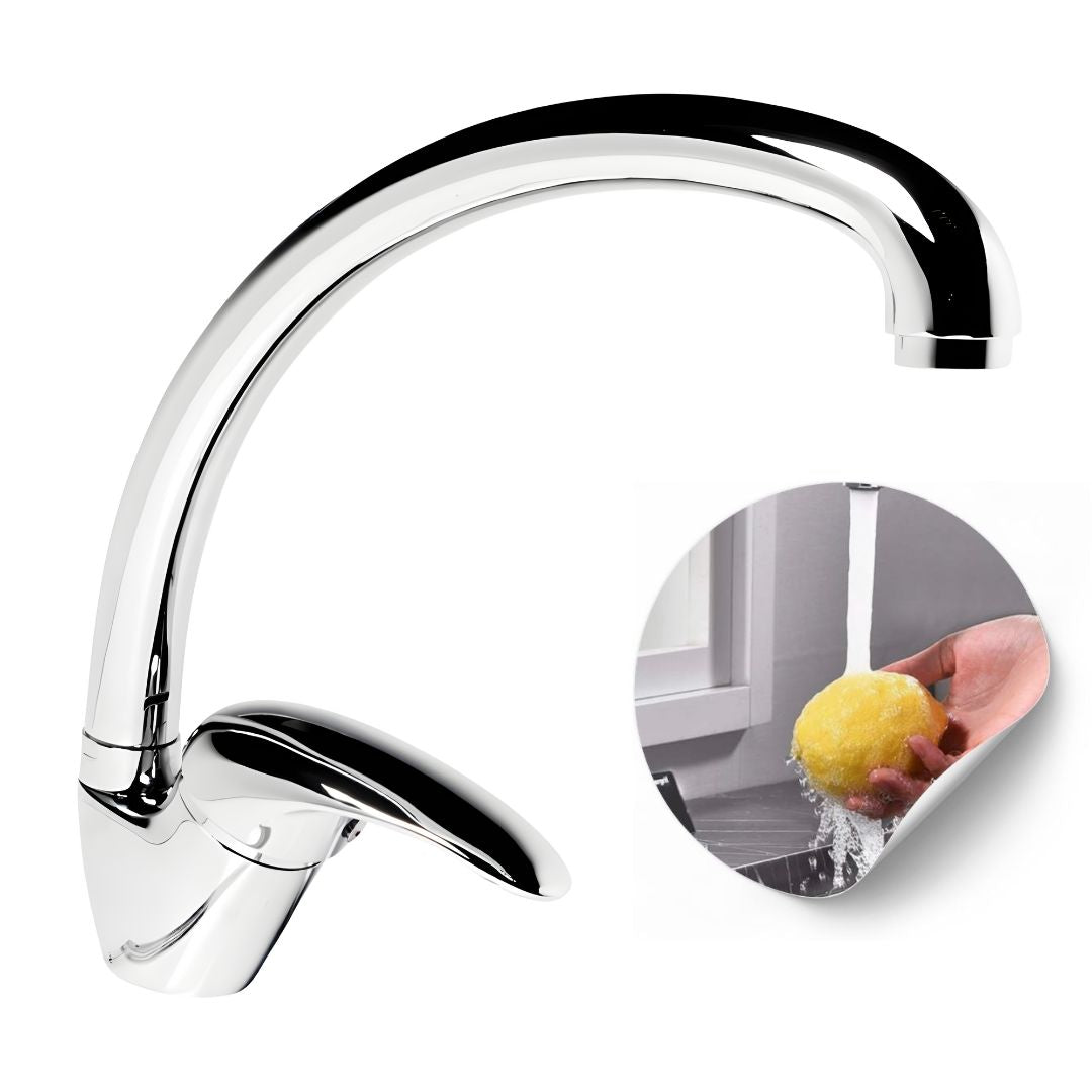 Miscelatore monoforo ottone per lavello cucina maiorca erogazione orientabile *** finitura- cromo lucido, confezione 1