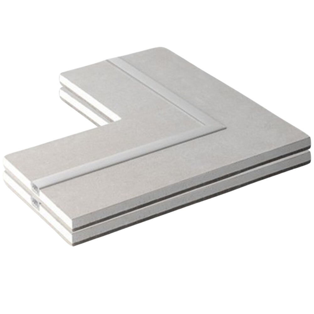 Semilavorato cartongesso fibra alluminio luce led angolo 14,5x29x29 cm 2 pezzi