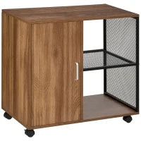 Mobile per Stampante e Documento, Cassettiera con Rotelle in Stile Nordico, Mobiletto Multiuso per Ufficio e Casa, Marrone Vintage