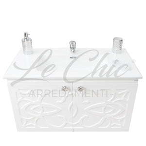 Mobile bagno moderno completo - 100 cm, Specchiera rettangolare led