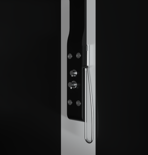 Pannello doccia idromassaggio in ABS verniciato a polvere finitura nero opaco