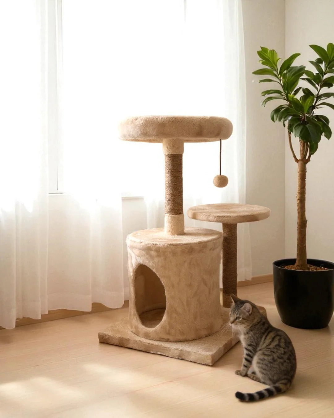 Letto ad albero per gatti in madreperla
