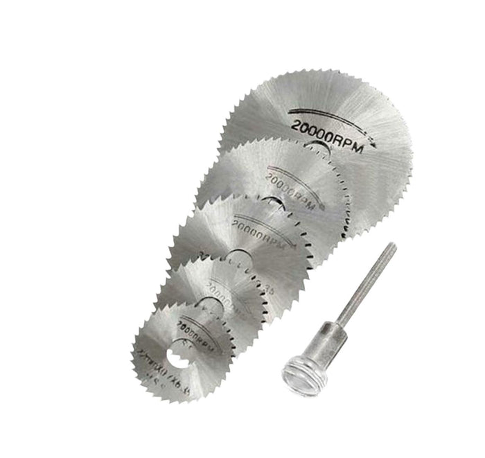 5 DISCHI  TAGLIO DIAMANTATI HSS DENTATI PER MINI TRAPANO DREMEL 2000RPM 47362