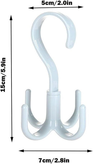 5 Ganci appendiabiti Grucce 360° per borsa cinture cravatte sciarpa armadio