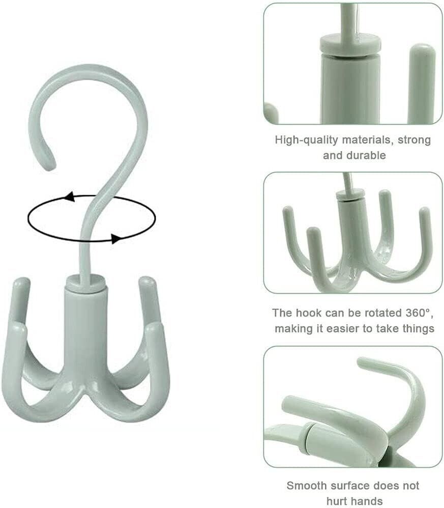 5 Ganci appendiabiti Grucce 360° per borsa cinture cravatte sciarpa armadio