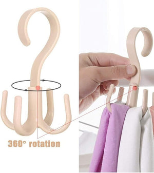 5 Ganci appendiabiti Grucce 360° per borsa cinture cravatte sciarpa armadio