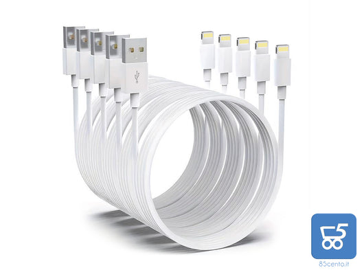 5 Pezzi Cavo 2 Metri da Lightning a USB Fast Charge Compatibile per iPhone iPod iPad