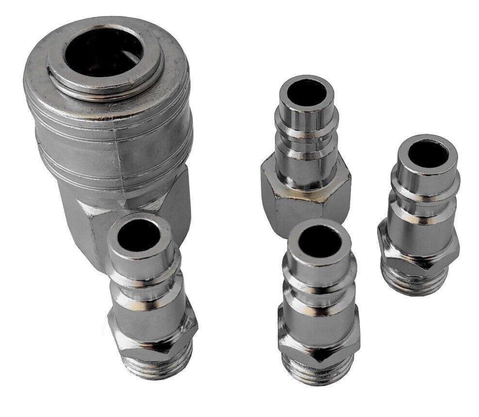 5 RACCORDO INNESTO RAPIDO RUBINETTO ARIA COMPRESSA MULTI PRESA ATTACCO 1/4"