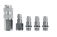 5 RACCORDO INNESTO RAPIDO RUBINETTO ARIA COMPRESSA MULTI PRESA ATTACCO 1/4"