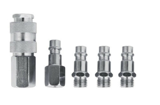 5 RACCORDO INNESTO RAPIDO RUBINETTO ARIA COMPRESSA MULTI PRESA ATTACCO 1/4"