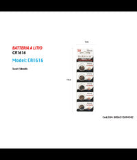 5 Batterie Cr1616 3v Pile A Bottone Per Orologi Telecomandi Apparecchi Maxtech         