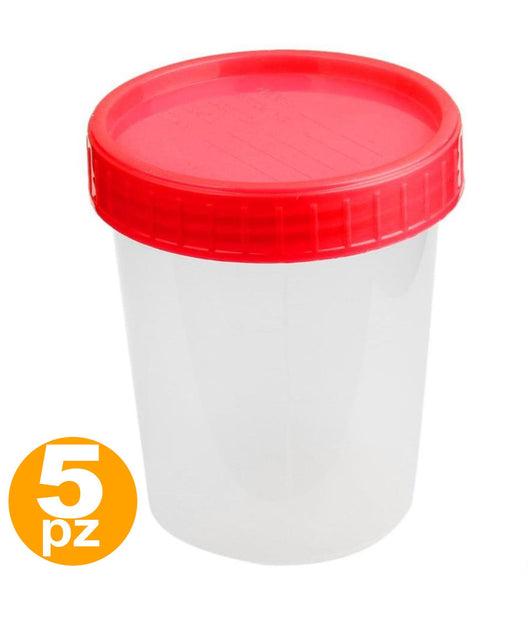 5 Contenitore Per Analisi Delle Urine Sterile 120 Ml Con Tappo Vite Urinocoltura         