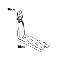 Set Wavy Large - 5 ganci da garage per carichi pesanti, ganci da parete forma ondulata 19x16 cm, doppio braccio antiscivolo