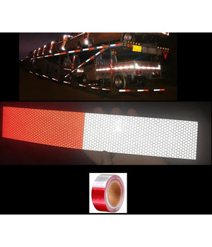 5 Metri Nastro Adesivo Catarifrangente Auto Camion Rosso Bianco Alta Visibilità¡         