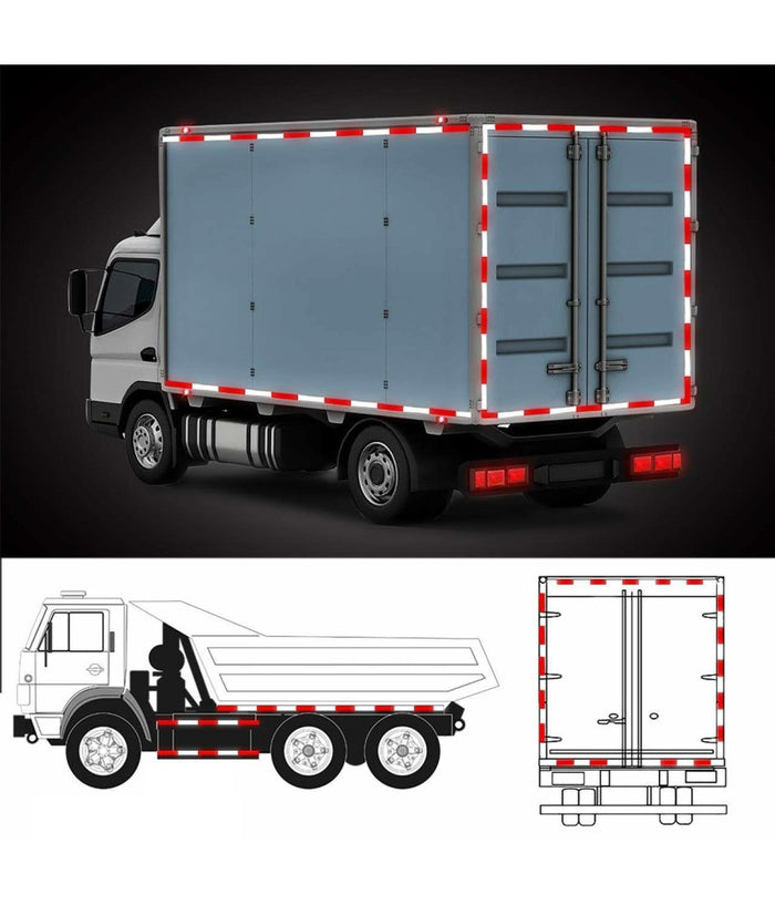 5 Metri Nastro Adesivo Catarifrangente Auto Camion Rosso Bianco Alta Visibilità¡         