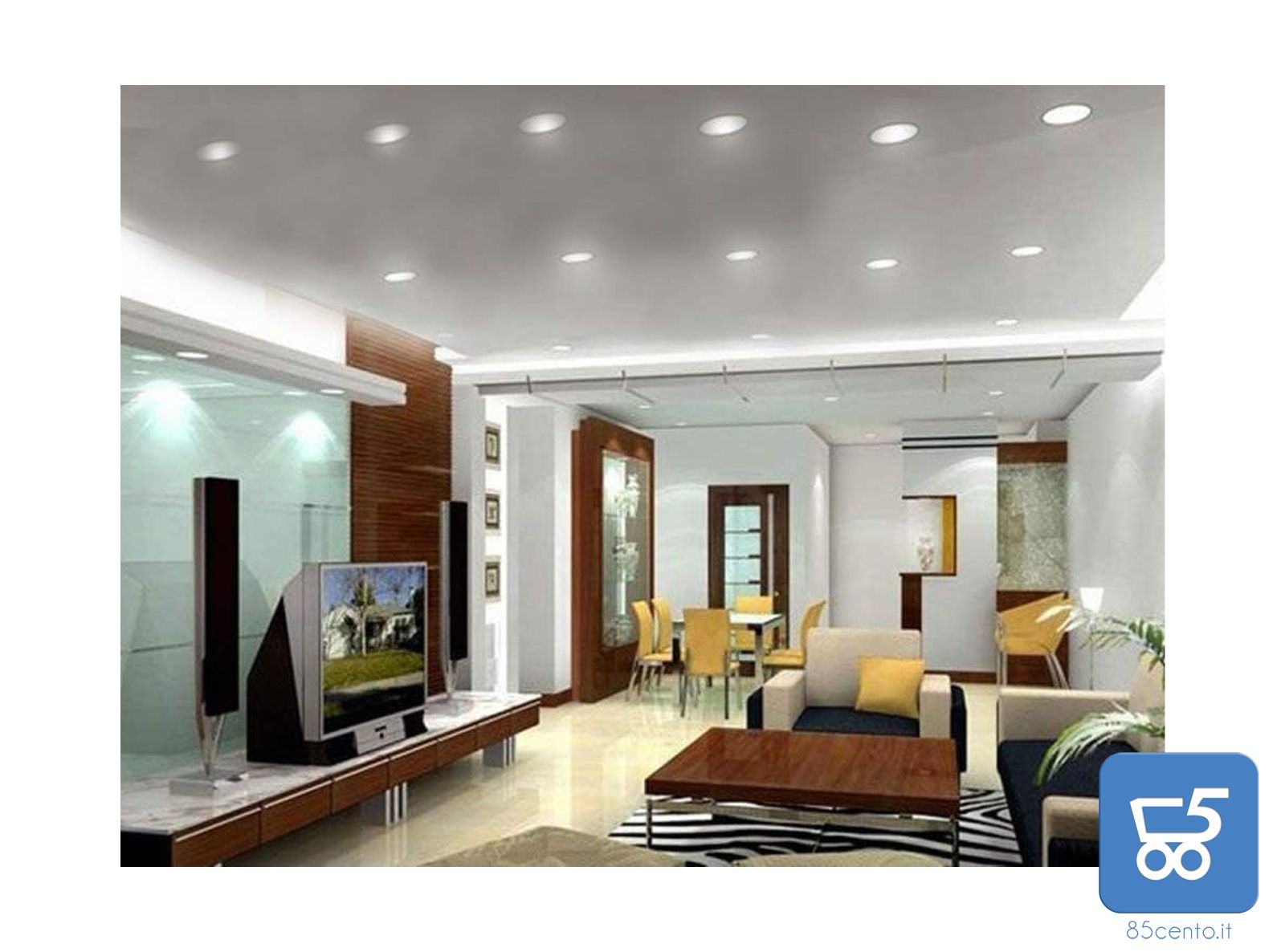 5 pz Luci da incasso Faretti LED 3W 6000K Pannello Rotondo Ultra Sottile Bianco freddo Diametro 85mm