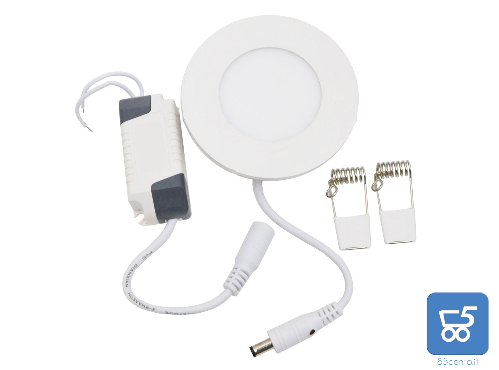 5 pz Luci da incasso Faretti LED 3W 6000K Pannello Rotondo Ultra Sottile Bianco freddo Diametro 85mm