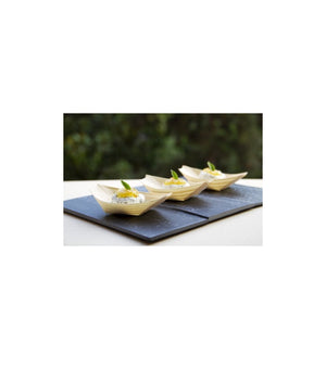 5 Pz Eco Coppette Barchette Grandi Finger Food Legno Di Pino - Ciotole Buffet         