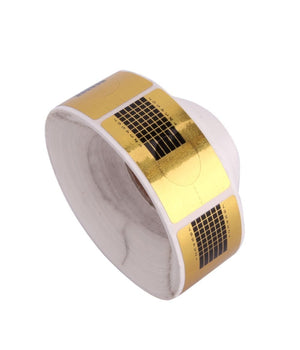 5 Rotoli 2500 Cartine Oro Nail Art Allungamento Ricostruzione Unghie Tips Sagome         