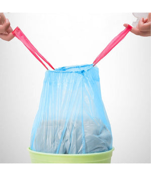 5 Rotoli Sacchetti Buste Spazzatura Profumati 30lt 50x60cm Con Manici Blu 100pz         