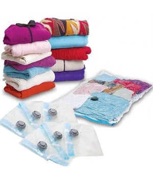 5 Sacchetti Buste Sottovuoto 80x130cm Salva Spazio Per Abiti Lenzuolo Biancheria         