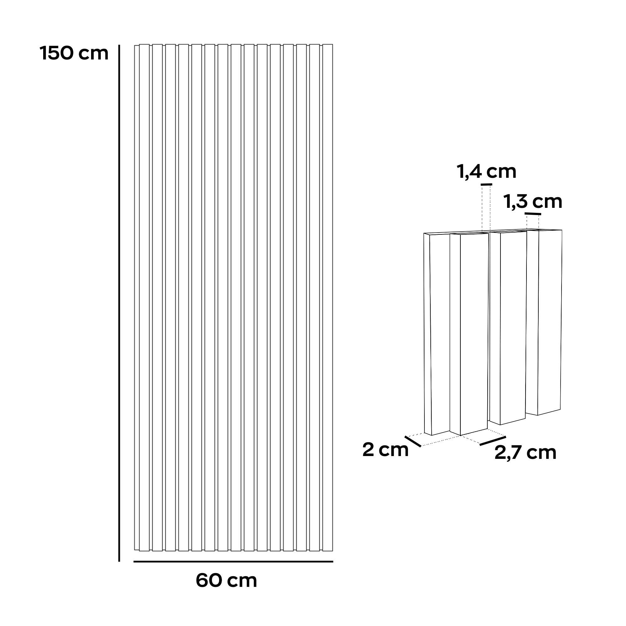 Beethoven - Set di 4 pannelli fonoassorbenti decorativi in legno 150x60 cm, nero