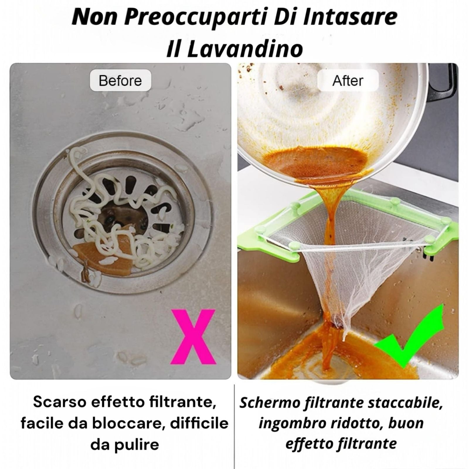 50 Filtro Sacchetto a Rete per lavello Lavandino Angolare Per Rifiuti Da Cucina