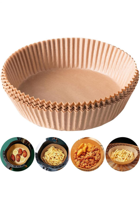 50 PZ Carta Pergamena per Friggitrice ad Aria Antiaderente Rotonda usa e Getta